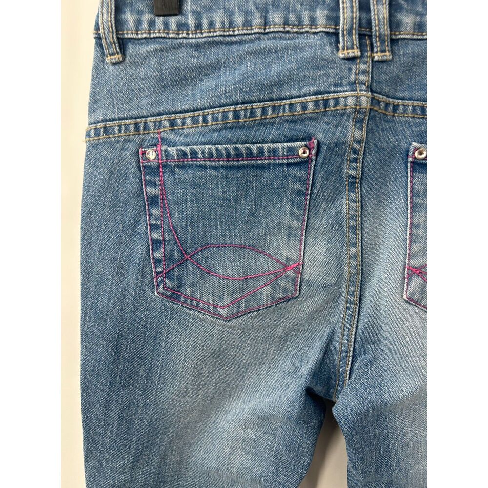 NWT Y2K Vintage Rhinestone Belted Denim Flares Flared Jeans Girls Size 12 - Picture 7 of 7